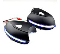 QKLsudua 2 pezzi dinamici sequenziali lampeggianti compatibili con VW Pas-sat CC B7 Be-etle Sciro-cco Jet-ta MK6 LED specchio laterale luce di girata gruppo luce blu e giallo