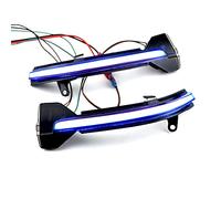 QKLsudua 2 pezzi Dynamic Sequential Blink Compatibile con B-MW 5 6 7 Serie F10 F11 F07 F06 F12 F13 F01 LED Specchio Laterale Indicatore di Direzione Gruppo Luce Blu e Giallo