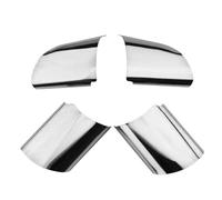 Qklyxr 4 pz/set Pannello del Volante Dell'automobile Paillettes Copertura Trim Accessori In Acciaio Inox, for Ford, for Focus 2 Mk2 2005-2012 Adesivo per cruscotto(Silver)