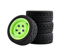 Qklyxr Inserto for Ruote Grip Tires, Spugna, for HPI, for Tamiya, 1/10 1:10 Touring Car RC Rim51-8014 Pneumatici in Gomma per Auto telecomandate(Green Rim)
