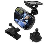 Qklyxr Interruttore specchietto laterale auto Specchio per auto per bambini, schienale regolabile a 360°, per sedile, per mamma con 2 staffe, vista posteriore di sicurezza per bambini