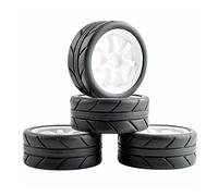 Qklyxr Pneumatici Grip Ruote Set, for HSP, for HPI, 1/10 1:10 On-Road Racing Car RC 9005-6087 Pneumatici in Gomma per Auto telecomandate(9005W-6087)