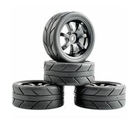 Qklyxr Pneumatici Grip Ruote Set, for HSP, for HPI, 1/10 1:10 On-Road Racing Car RC 9005-6087 Pneumatici in Gomma per Auto telecomandate(9005H-6087)