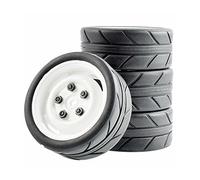 Qklyxr Set di Ruote for Pneumatici Grip, for HSP, for HPI, 1/10 1:10 for Auto da Corsa su Strada RC Rim51-6087 Pneumatici in Gomma per Auto telecomandate(Rim51W-6087)