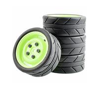 Qklyxr Set di Ruote for Pneumatici Grip, for HSP, for HPI, 1/10 1:10 for Auto da Corsa su Strada RC Rim51-6087 Pneumatici in Gomma per Auto telecomandate(Rim51G-6087)