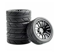 Qklyxr Set di Ruote for Pneumatici Grip, for HSP, for HPI, Auto da Corsa su Strada 1/10 1:10 RC 9062-6087 Pneumatici in Gomma per Auto telecomandate(9062B-6087)