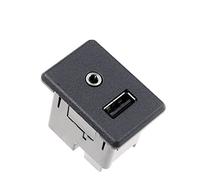 Qklyxr Sostituzione USB interfaccia audio AUX nera, for auto con porta Fiat Auto prodotto 795405307 Presa di ricarica USB per cruscotto auto