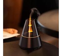 QKTYB Diffusore di Oli Essenziali Elettrico la Casa con LED 7 Colori Effetto Candela, Umidificatore Aromaterapia 3 Timer, Spegnimento Auto Vaporizzatore Oli Essenzial per Camera da Letto Ufficio Yoga