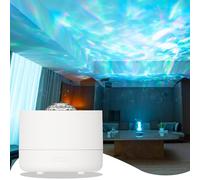 QKTYB Diffusore Oli Essenziali con Proiettore Stelle Soffitto, Luce Sensoriale Effetto Onde Oceaniche 7 Colori, Diffusori Olio Essenziale Per Camera Da Letto Feste E Stanze Dei Giochi (Bianco)