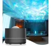 QKTYB Diffusore Oli Essenziali con Proiettore Stelle Soffitto, Luce Sensoriale Effetto Onde Oceaniche 7 Colori, Diffusori Olio Essenziale Per Camera Da Letto Feste E Stanze Dei Giochi (Nero)