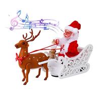 QKTYB Natale Musical Doll Sleigh Toys, Elk Elettrico Che Tira Il Giocattolo della Slitta di Babbo Natale con Musica Decorazioni per Feste di Natale Rimovibili Per Bambini Regali Natale Capodanno