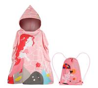 QKURT KURT Asciugamani da Spiaggia per Bambini, Poncho da Bagno per Bambini, Asciugamano da Bagno per Piscina, Avvolgente Caldo con Borsa con Coulisse Portatile per Ragazze