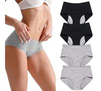 Qkydky Mutandine Morbide da Donna, 4 Pezzi Mutandine Mestruali, Mutandine Morbide da Donna, Slip da Donna in Cotone, Mutandine Protettive, Mutandine da Donna in Cotone a Vita Alta(XL, Mix-A)