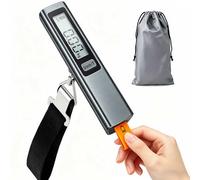 QL Bilancia da viaggio senza batterie, 6 funzioni, Tara, conversione unità, blocco peso, LCD digitale, 110lb/50 kg, bilancia per bagagli adatta per viaggi, shopping, attività all'aperto