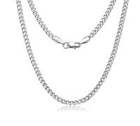 Qlaway Collana a catena cubana in argento Sterling per uomini e donne, collana a catena Miami, gioielli da donna, regalo per lei, collana hip hop, larghezza 3,5 mm, lunghezza 45,7 - 76,2 cm, in