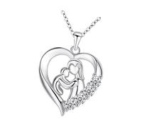QLECXZI Collana con ciondolo alla moda, ciondolo a forma di cuore per madre e figlio, tesoro Per unico per mamme e figlie, regalo per la festa della mamma per