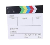 QLECXZI Mini ciak in legno resistente per registi professionisti, facile da scrivere, per riprese cinematografiche, sessioni fotografiche, non sbiadisce facilmente. Facile da, Colorato, 20x20cm