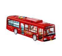 QLECXZI Modellino di Auto Giocattolo, Autobus simulato con Musica e,Rosso | per un'esperienza di gioco ancora più emozionante. Autobus audiovisivo in ABS.