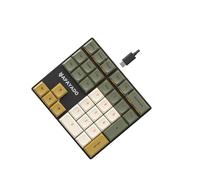 QLECXZI Tastiera numerica cablata ergonomica a 33 tasti con retroilluminazione a LED per giocatori e ufficio, tastiera di programmazione fai da te, laptop, finanza, affari, Asse rosso, 120x138mm