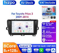 QLED DSP 8G + 128G 2Din Android 14 per Toyota Prius XW30 2009-2015 Autoradio Lettore Video Multimediale GPS Navi Stereo Carplay 4G BT P1L 4Core 1G 16G