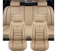 QLEQMZTV Auto Set Coprisedili in Pelle per Kia Sportage 2024, 5 Posti Anteriore Posteriore Set Completo Traspirante Impermeabile Copri Sedile Protezione Sedile Accessori,C/Beige