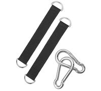 QLEUIFT 1 Paio Allargato e audace Fissaggio per Altalena, Fissaggio per Amaca, 2 x 30 cm, Cinghie per Amaca con 2 moschettoni e Anelli a D, Cinghie in Poliestere per Altalena d'albero