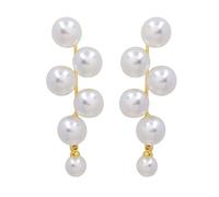 QLEUIFT 1 Paio Orecchini a grappolo di Perle Orecchini Lunghi di Perle Orecchini Vintage di Perle Orecchini A Goccia Perle d'oro Orecchini Lunghi di Perle Boho Orecchini con Nappe Gioielli per Donne