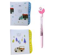 QLEUIFT 2 PCS Diario con Serratura, per Ragazze e Donne, per Adolescenti, con Lucchetto con Password, per diario di Viaggio, Ufficio, Blocco Note, Viene Fornito con 1 Pennarello ad Acquerello