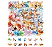 QLEUIFT 50 Pezzi Adesivi Pesci Rossi e Koi, Stickers Goldfish, per Scrapbooking