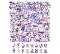 QLEUIFT 50 Pezzi Adesivi Sogno Viola Fiaba, Stickers Fantasy Incantato, per Scrapbooking e Decorazione