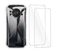 Qlfemna Cover per Doogee S Cyber (6.58") con 2 Pezzo Pellicola Vetro Temperato, Trasparente Custodia Ultra Sottile Morbido TPU Silicone, Antiurto Anti-Graffio Protettiva Cover Case