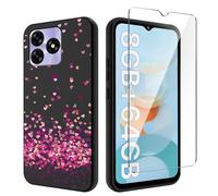 Qlfemna Cover per UMIDIGI G5 / UMIDIGI G5A (6.52") con 1 Pezzo Pellicola Vetro Temperato, Nero Custodia Ultra Sottile Morbido TPU Silicone, Antiurto Anti-Graffio Protettiva Cover Case - WM85