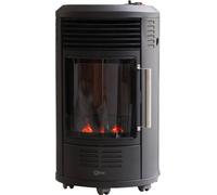 QLIMA Stufa a Gas per Bombola GPL Portatile Potenza 3,4 kW effetto Fiamma colore Nero - GH8034