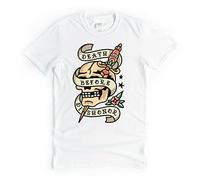 QLKNSC Death Before Dishonor - Maglietta a maniche corte da uomo con stampa grafica bianca morbida in cotone bianco giallo nero e rosso da uomo, a maniche corte, 100% cotone, Colore 11, L