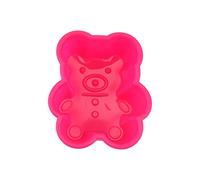 QLLQ Grazioso orso in silicone per torte, muffin, gelatina, utensili da cucina (rosso rosa), silicone