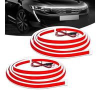 QLOUNI 2 PCS 180cm Luci a LED Esterne per Auto Scan Start Striscia Luminosa per Cofano 10-16V Luce di Marcia Diurna Flessibile IP65 Impermeabile per SUV, Camion (Bianco)