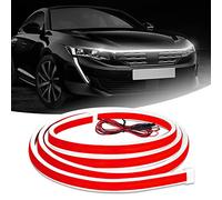 QLOUNI Luci a LED Esterne per Auto 150cm/180cm Scan Start Striscia Luminosa per Cofano 10-16V Luce di Marcia Diurna Flessibile IP65 Impermeabile per SUV, Camion (150CM)