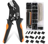 QLOUNI Pinza a Crimpatrice per Connettori Dupont SN-58B, 2320 pezzi Connettori 2,54 mm 1-10 pin maschio/femmina con pinza a crimpare 0,25-1,5 mm² (AWG23-16) per PCB e Progetti Elettronici