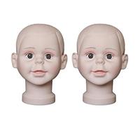 QLoztyse 2x Modello di Testa di Bambino per Presentazione di Cappelli, Supporto per Parrucche, Porta Copricapo E Espositore per Gioielli, Realizzato in PVC Lis