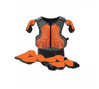 QLoztyse Armatura per Bambini Armatura Protettiva Completa Ginocchiere Regolabili Spalliera Imbottita Gomitiere con Funzione Antiurto E Comfort Ventilato , Arancione
