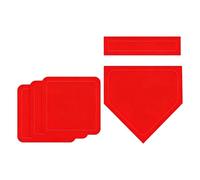 QLoztyse Baseball Base Set Piatto Campo Piastretta Battitore Bordo Casa Dal Design Leggero E Pratico Adatto per Partite Temporanee Allenamenti Didattici Giochi, Rosso, Set 5 Pezzi