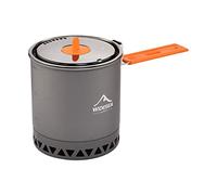 QLoztyse Bollitore da Backpacking Pentola con Coperchio da Campeggio Raccolta del Calore Essenziale per Cucina Outdoor Manico Isolante Pieghevole in Alluminio, Pentola Scambiatore di Calore