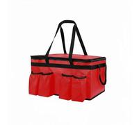 QLoztyse Borsa Termica per Picnic Borsa Porta Vivande Contenitore Cibo con Grande Scomparto E Portabicchieri Integrato Adatta a Trasporto Cibo Catering Uso Domestico Eventi, Rosso