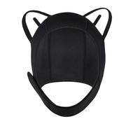 QLoztyse Cappuccio da Sub Neoprene Cuffia Nuoto Sottogola Elastico Design Animale Orecchie Gatto Isolamento Termico Comodo Protezione Sole Adatto per Donna, Orecchio Bianco Nero M