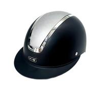 QLoztyse Casco da Equitazione Cavallo Accessorio Regolabile Durevole Aerazione Materiale Sicuro PP per Ragazzi Adatto a Lezione di Equitazione attività, Nero Opaco Argento