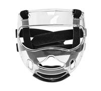 QLoztyse Maschera Facciale Taekwondo Visiera Protettiva Integrale Scudo Trasparente Casco Regolabile con Rivestimento PU Morbido Adatto per Sport da Combattime, Cinturino Nero