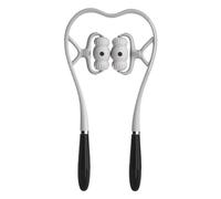 QLoztyse Massaggiatore Cervicale Manuale Rullo Collo Spalle Schiena Trigger Point con Rulli Morbidi Rotanti 360 Struttura Ergonomica Leggera Facile da, Grigio E Nero