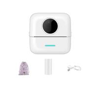 QLoztyse Mini stampante adesiva - Piccola stampante adesiva con 10 rotoli di carta, stampante termica portatile senza inchiostro per foto, immagini, etichette, note, compatibile con telefono
