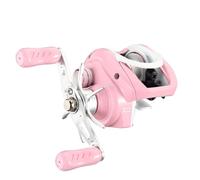 QLoztyse Mulinello da Pesca con Tecnologia Elettronica per Controllo Della Bobina Antistrappo E Manico Ergonomico Struttura Leggera E Durevole Adatto a Pesca, Rosa, Bianco, Mano Destra