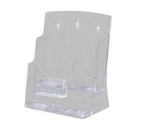 QLoztyse Porta Depliant in Acrilico, Organizer per Volantini, Espositore per Brochure con Porta Carte, Supporto Da Scrivania E Da Parete, Adatto per Reception, A4 2 livelli